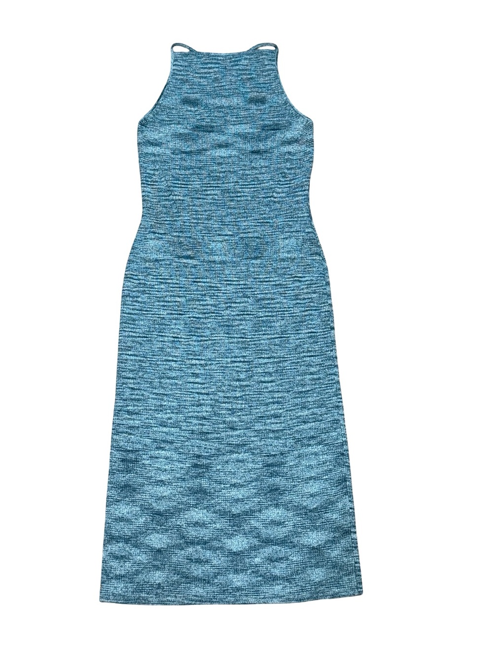 ✨ Banana Republic Sea Teal Space Dye Midi Sweater Dress Strappy Back Tank Size S - Picture 2 of 14